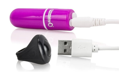 Screaming O Charged Vooom! RC Purple Remote Control Bullet Vibrator - Personal Massagers