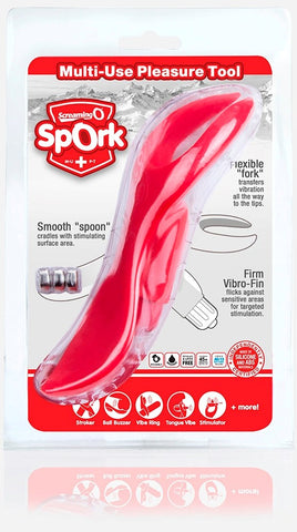 Screaming O Spork Multi Function Vibrator with Three Stimulation - Clit Ticklers and Pulsators