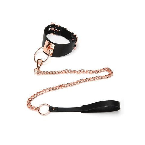 Xgen Products Secret Kisses Collar and Leash with Rose Gold Chain - Collars and Leads