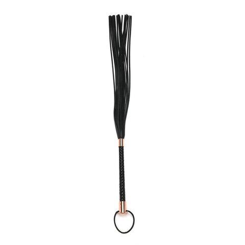 Secret Kisses Faux Leather Flogger with Rose Gold Metal Details - Whips And Crops