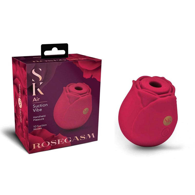 Xgen Products Secret Kisses Rosegasm Air Clitoral Suction Vibrator - - Clit Ticklers and Pulsators