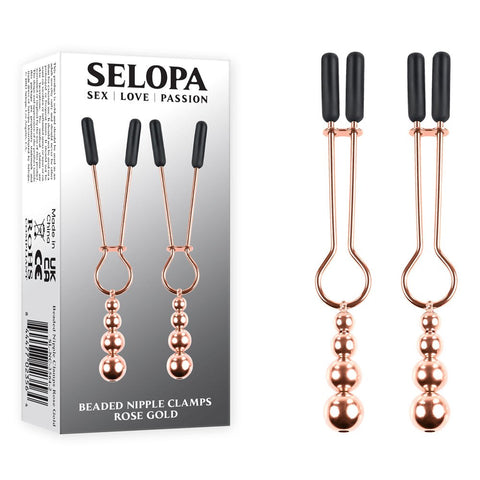 Evolved Selopa BEADED NIPPLE CLAMPS with Adjustable Pressure - Nipple and Clit Clamps