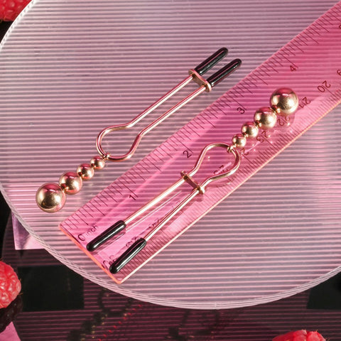 Evolved Selopa BEADED NIPPLE CLAMPS with Adjustable Pressure - Nipple and Clit Clamps