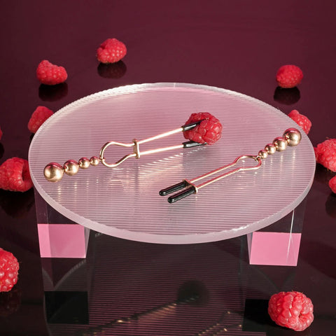 Evolved Selopa BEADED NIPPLE CLAMPS with Adjustable Pressure - Nipple and Clit Clamps
