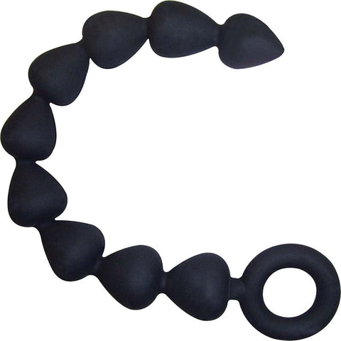 Sportsheets Sex & Mischief Black Silicone Anal Beads Nine Graduated Beads - Anal Beads and Balls