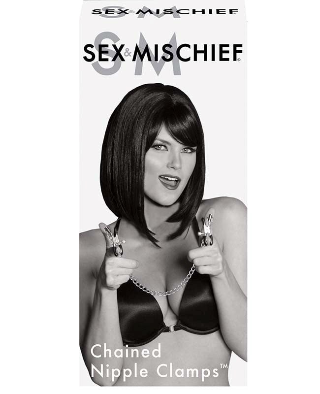 Sex & Mischief Chained Nipple Clamps Get More Naughty Fun - - Nipple and Clit Clamps