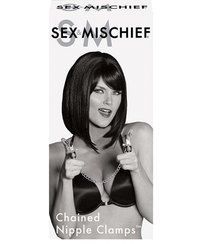 Sportsheets Sex & Mischief Chained Nipple Clamps with Adjustable Tension - Nipple and Clit Clamps