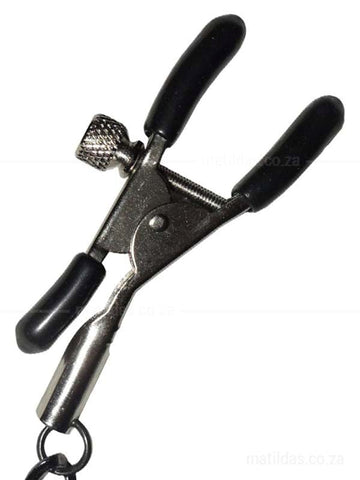 Sportsheets Sex & Mischief Chained Nipple Clamps with Adjustable Tension - Nipple and Clit Clamps