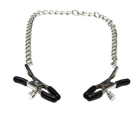 Sportsheets Sex & Mischief Chained Nipple Clamps with Adjustable Tension - Nipple and Clit Clamps