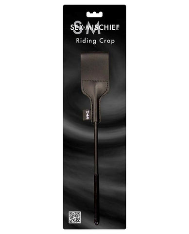Sportsheets Sex & Mischief Riding Crop 17 Inch Black Vinyl Impact Tool - Whips And Crops