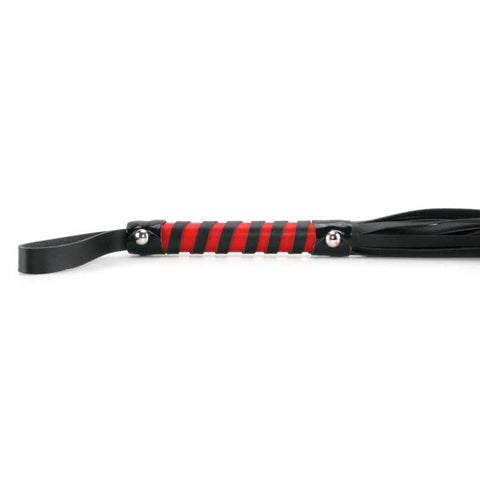 Sportsheets Striped Flogger Red Black 32 Inch BDSM Impact Play - Whips And Crops
