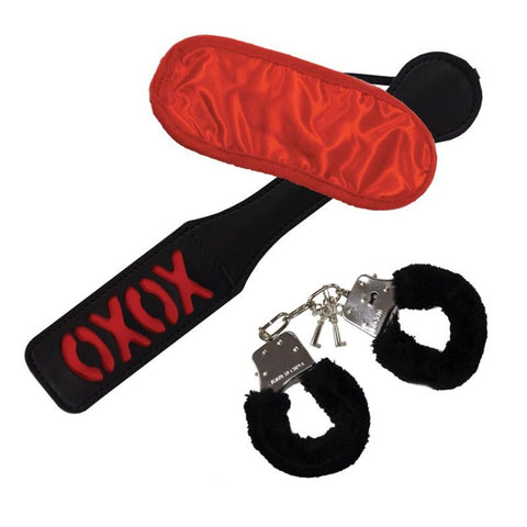 Sportsheets Sex & Mischief Sweet Punishment Kit with Blindfold and Paddle - Cuffs And Restraints