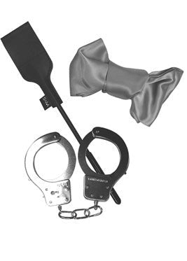 Sportsheets Sex & Mischief Grey Collection Bondage Escape Kit with Crop - Bondage Kits