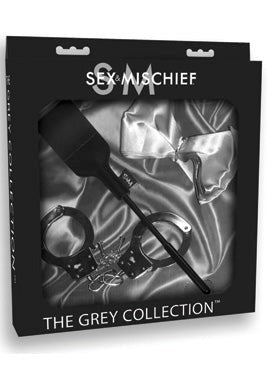 Sportsheets Sex & Mischief Grey Collection Bondage Escape Kit with Crop - Bondage Kits