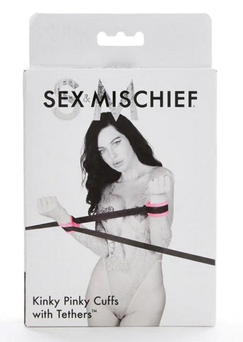 Sex and Mischief Kinky Pinky Cuffs with Tethers Bondage Restraints - Cuffs And Restraints