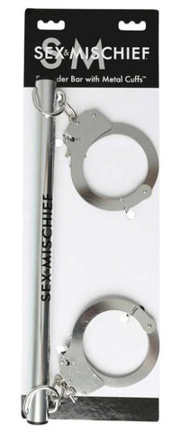 Sportsheets Sex and Mischief Spreader Bar with Metal Cuffs and Lock System - Spreaders and Hangers