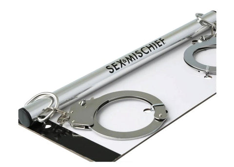 Sportsheets Sex and Mischief Spreader Bar with Metal Cuffs and Lock System - Spreaders and Hangers