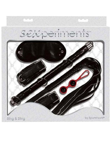 Sportsheets Sexperiments Bling and Sting Kit with Crystal Restraints - Whips And Crops