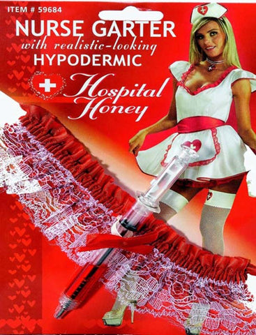Hua Novelties Sexy Nurses Garter with Medical Fantasy Role Play Accessory - Fancy Dress Ups