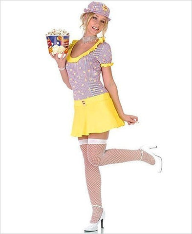 Seven til Midnight Sexy Pop Sexy Adult Costume with Bold Yellow Design - Fancy Dress Ups