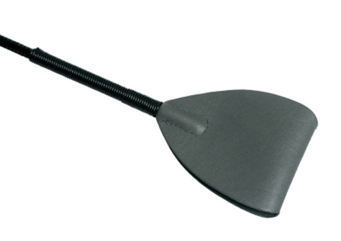 XR Brands Shadow Leather Riding Crop Premium Black Leather Impact Play - Whips And Crops