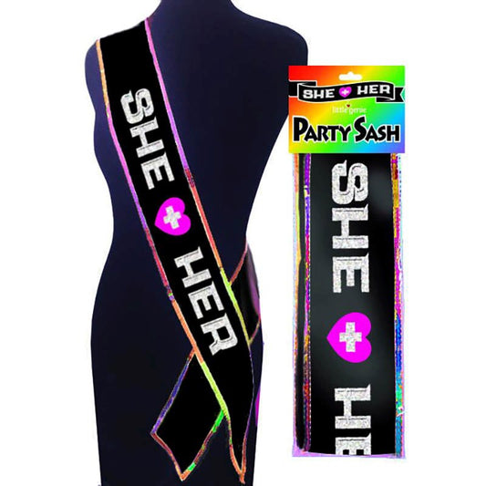 Little Genie She + Her Party Sash Glittery Celebration Accessory - - Sex Games, Coupons and Tricks