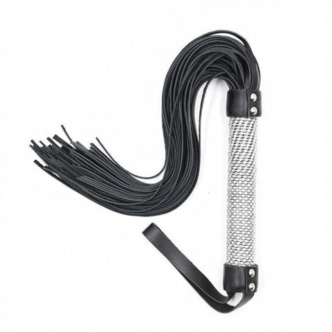 BDStyle Shiny Handle Flogger Stamina Training Adult Toy with Diamond Handle - Whips And Crops