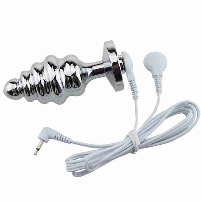 BDStyle Shock Therapy Screw Thread Butt Plug with Electro Stimulation - - Electro Sex