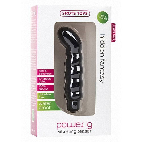Shots Toys Power G Black G Spot Vibrator with Curved Design - - G-Spot Vibrators