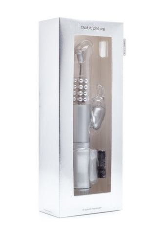 Shots Toys Rabbit Deluxe Silver Dual Motor Clitoral G Spot Vibrator - Rabbit Vibrators
