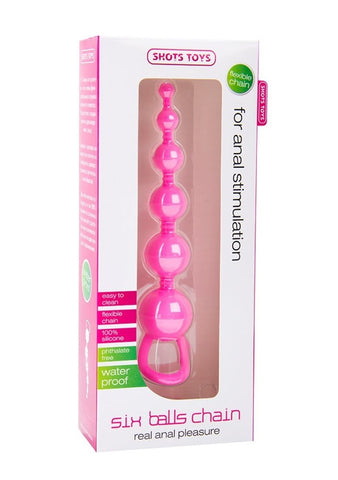 Shots Toys Six Balls Chain Anal Beads for Progressive Stimulation - Anal Beads and Balls
