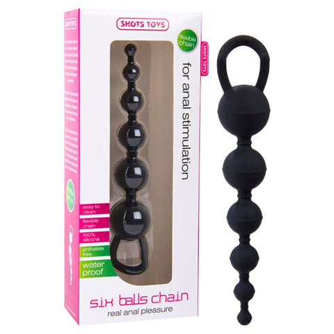 Shots Toys Six Balls Chain Anal Beads for Progressive Stimulation - Anal Beads and Balls