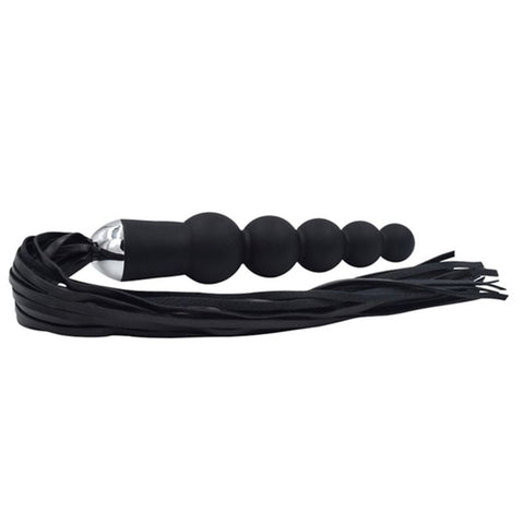 BDStyle Silicone 5 Anal Beads With Whip Dual Stimulation BDSM Sex Toy - Whips And Crops
