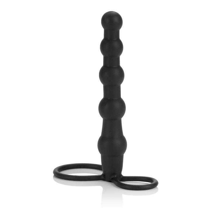 California Exotics Silicone Beaded Double Rider Anal Beads Dual Loop - - Strap On Sextoys