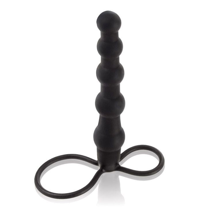 California Exotics Silicone Beaded Double Rider Anal Beads Dual Loop - - Strap On Sextoys