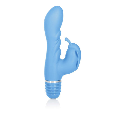 California Exotics Silicone Bendies Bendi Butterfly Blue Flexible Vibrator - Rabbit Vibrators