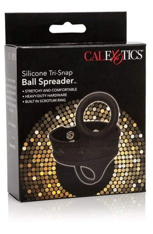 California Exotics Silicone Tri Snap Ball Spreader with Weighted Ball - Ball and Cock Toys