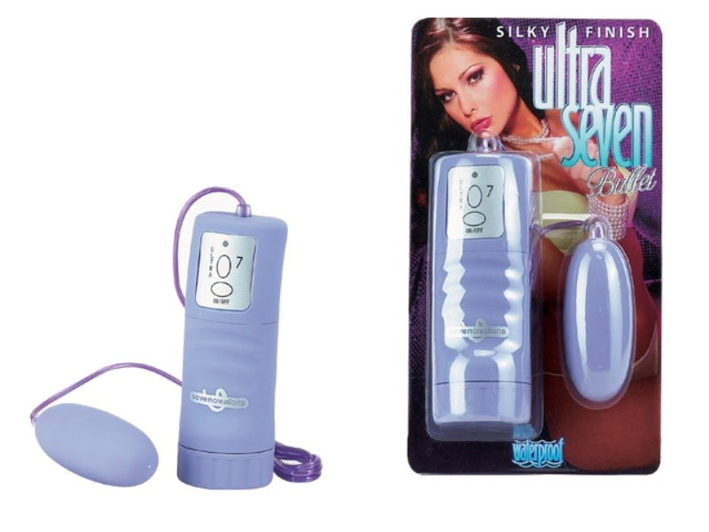Seven Creations Silky Finish Ultra 7 Bullet Vibrator with 7 Patterns - - Remote Control Vibrators