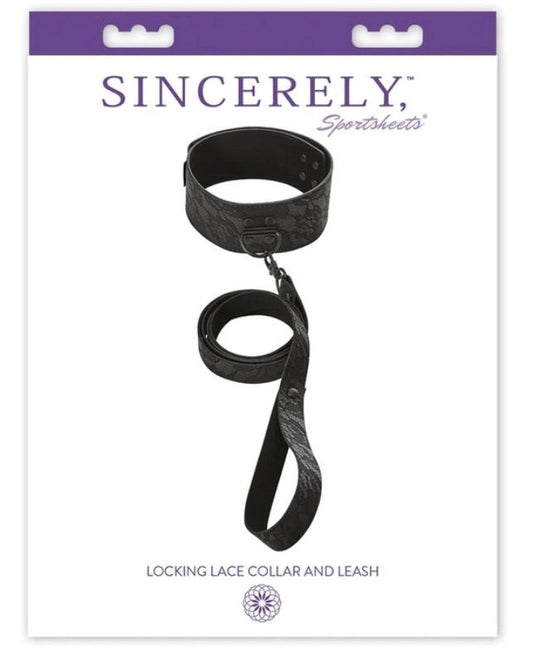 Sportsheets Sincerely Locking Lace Collar and Leash with Secure Lock - - Collars and Leads