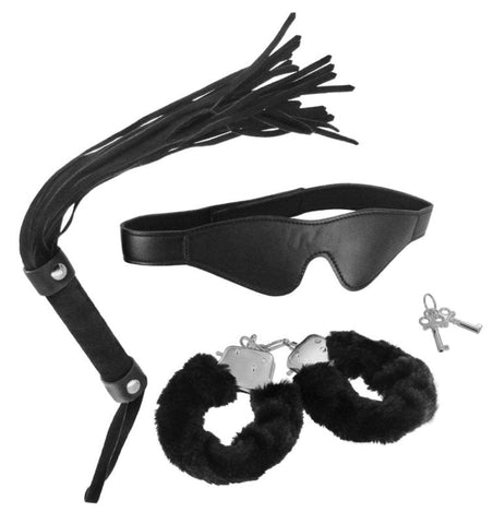 XR Brands Sirs Sub Set 3 Piece Bondage Kit with Blindfold Cuffs Flogger - Sex Kits