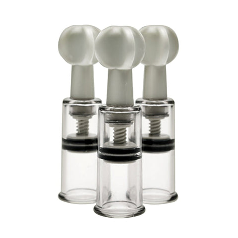 Size Matters Max Twist Clit and Nipple Tripple Sucker Set Self Contained - Nipple and Clit Clamps