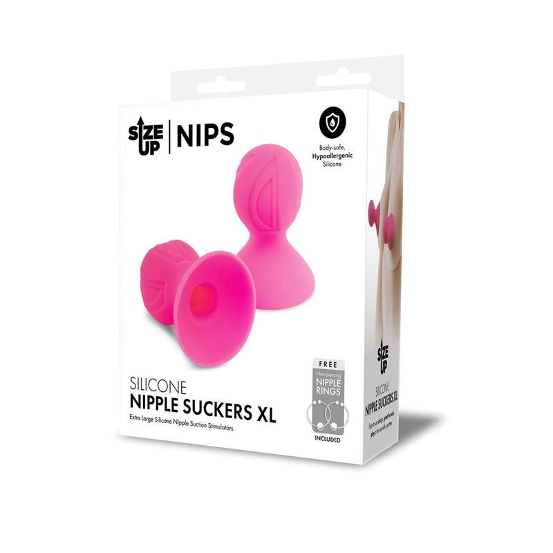 Size Up Silicone Nipple Suckers XL Discreet Packaging - - Nipple and Clit Clamps