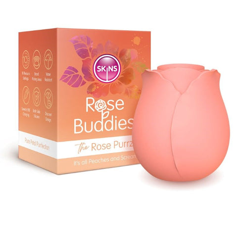 Skins Touch Rose Buddies Soft Silicone Male Masturbator with Pulsing - Finger and Tongue Vibrators