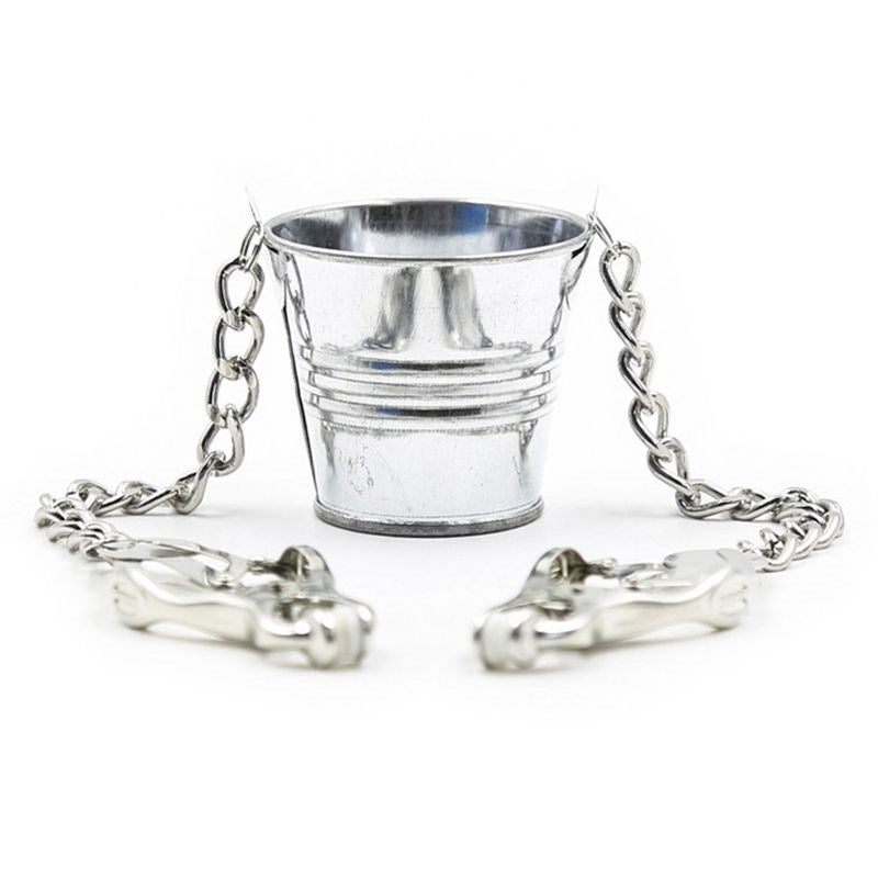 BDStyle Slave Bucket Labia and Nipple Clamps with Weighted Buckets - Breast and Nipple Toys