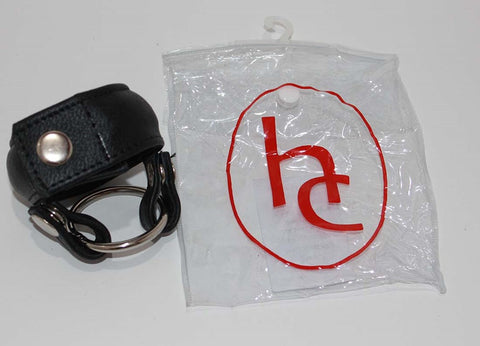 Hells Couture Slick Weighted Cock Ring in Leather with Ball Divider - Ball And Cock Toys