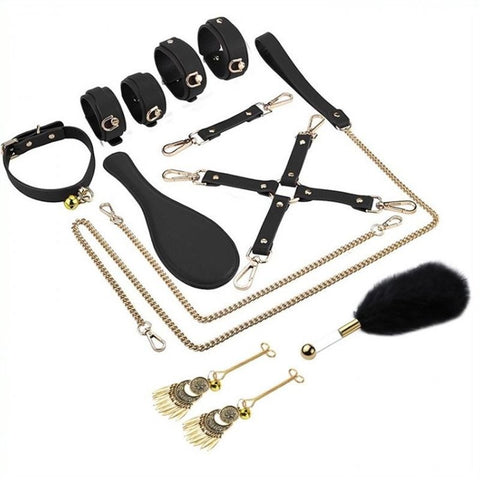 BDStyle SM Bondage Kit 7 Pieces Stretch Fit Rings BDSM Restraint Set - Bondage Kits