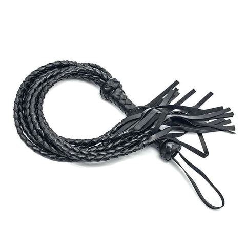 Hells Couture SM Four Tail Leather Flogger for Precise BDSM Impact Play - Whips And Crops