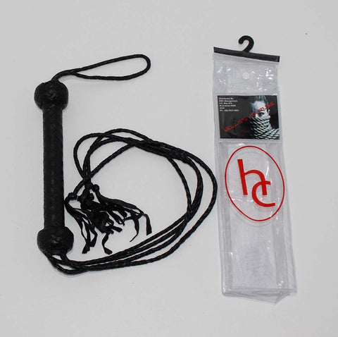 Hells Couture SM Four Tail Leather Flogger for Precise BDSM Impact Play - Whips And Crops