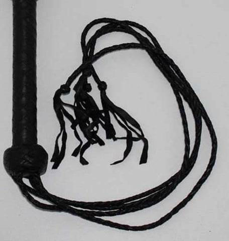 Hells Couture SM Four Tail Leather Flogger for Precise BDSM Impact Play - Whips And Crops