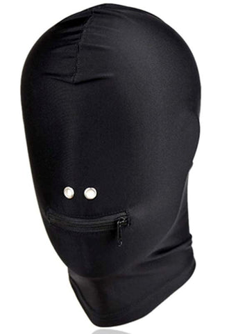 Spandex Zipper Mouth Hood - Bondage Hoods